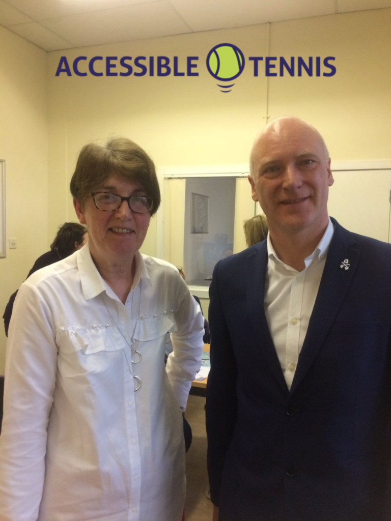 Marie standing with Joe Fitzpatrick MSP